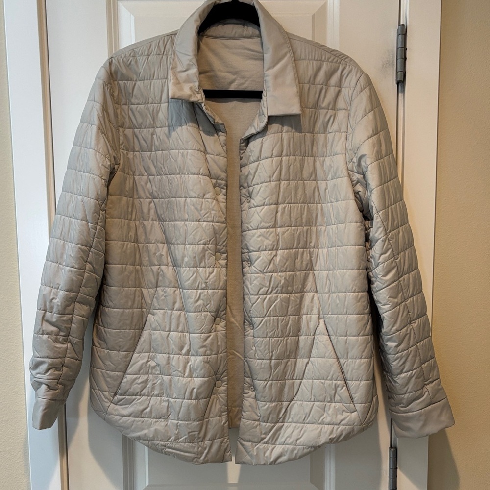 lululemon athletica Light Beige/Gray Quilted Puffer shirt Jacket